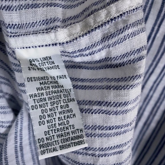 Rodd & Gunn Victoria Avenue L/S Linen Blend Button Shirt Blue Stripe Men's XXL - Picture 7 of 8